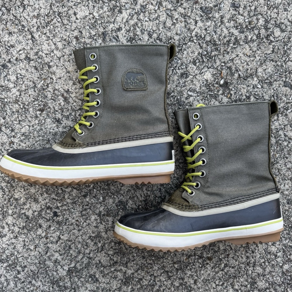 Sorel Snow Boot Women's 10‎ 1964 Premium Waterproof Waxed Canvas Peat Moss Green - Picture 7 of 13